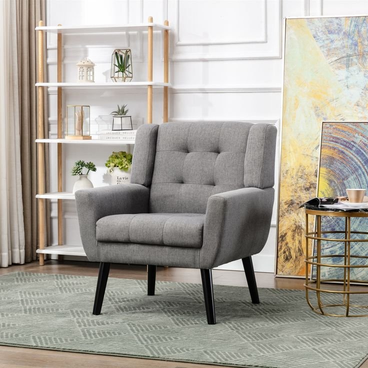 Modern Armchair Home Furniture Fabric Decorative Accent Chair Lounge Single Sofa Comfortable and Leisure Living Room sofas