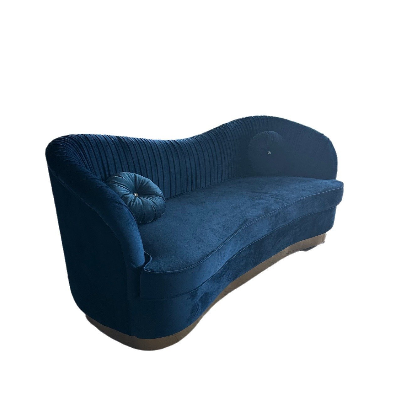 Light Luxury Metal gold Gase Velvet Living Room Furniture Sofa 3 Seater Tufted Sofa