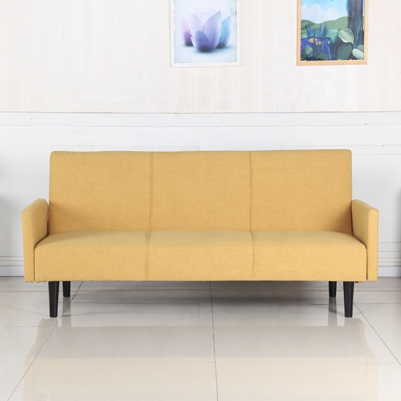 Modern style Wood Office Sofa Apartment Linen Fabric Sofa Convertible Sleeper Sofa Bed Adjustable Factory Direct