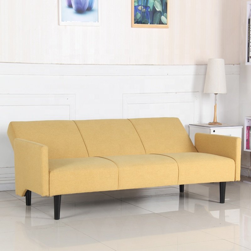 Modern style Wood Office Sofa Apartment Linen Fabric Sofa Convertible Sleeper Sofa Bed Adjustable Factory Direct