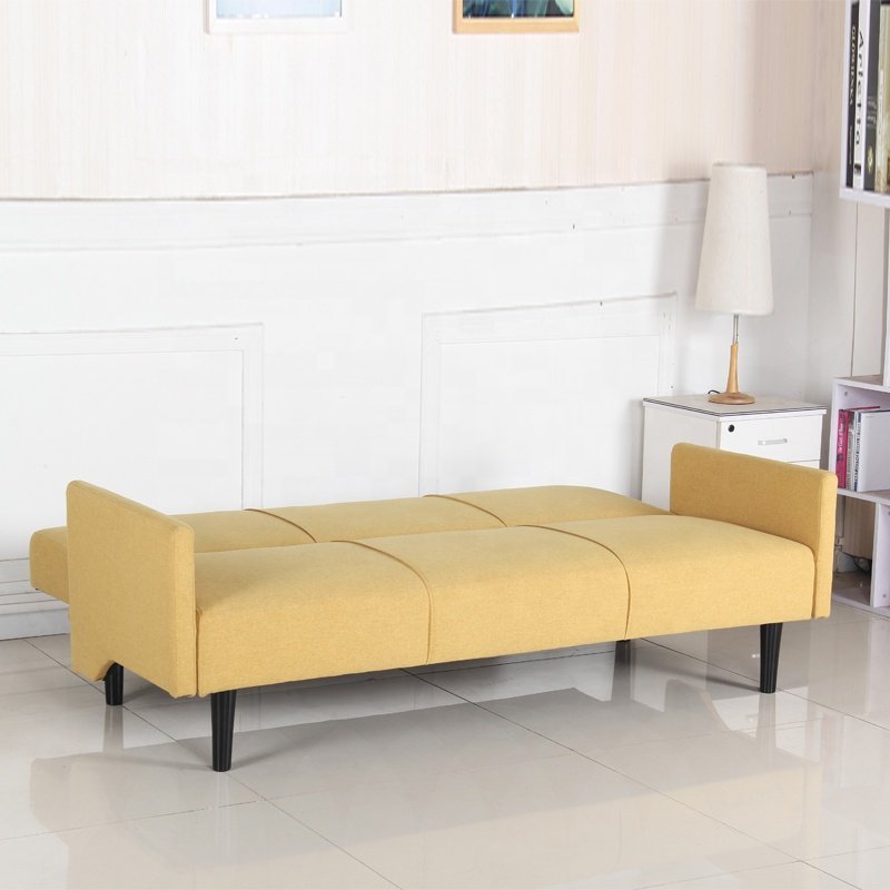 Modern style Wood Office Sofa Apartment Linen Fabric Sofa Convertible Sleeper Sofa Bed Adjustable Factory Direct