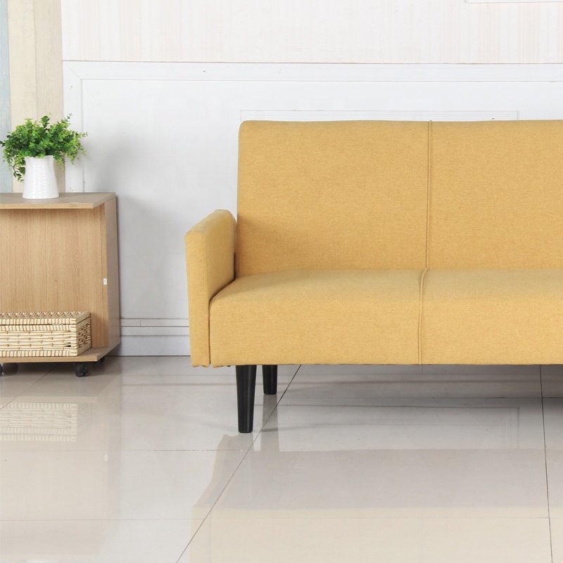 Modern style Wood Office Sofa Apartment Linen Fabric Sofa Convertible Sleeper Sofa Bed Adjustable Factory Direct