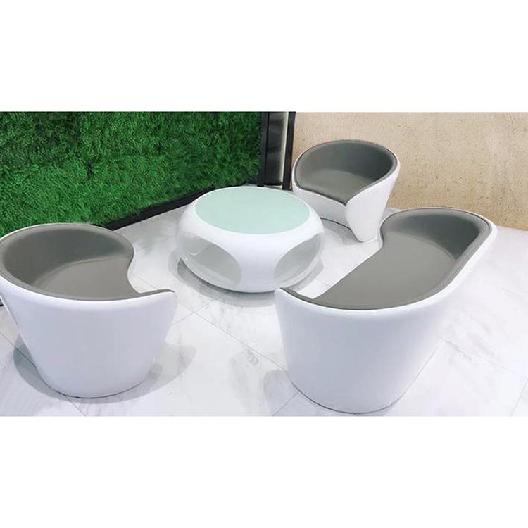 Business Office Furniture Sofa coffee table of glass fiber Reinforced Plastic Frame Simple Negotiate Sofa reception chair