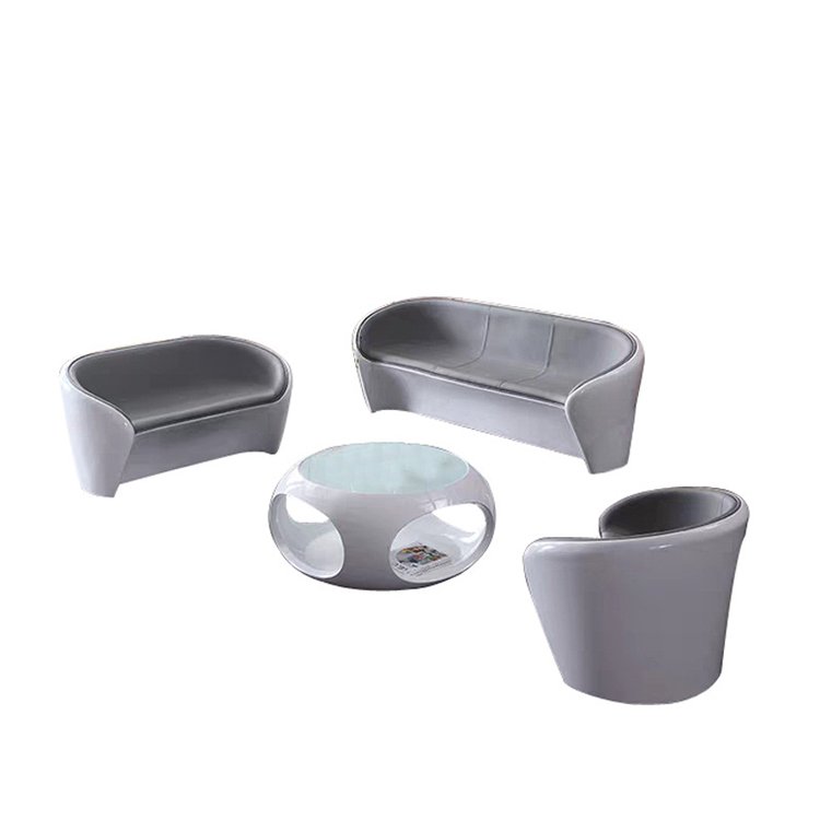 Business Office Furniture Sofa coffee table of glass fiber Reinforced Plastic Frame Simple Negotiate Sofa reception chair