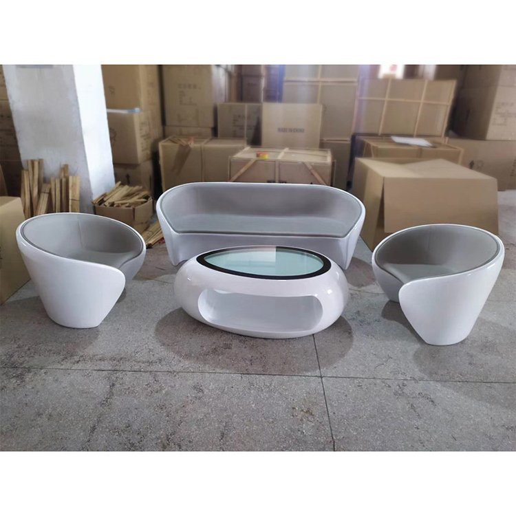 Business Office Furniture Sofa coffee table of glass fiber Reinforced Plastic Frame Simple Negotiate Sofa reception chair
