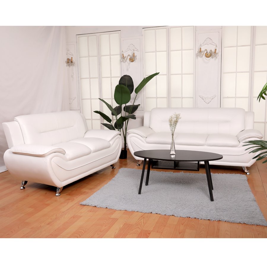 Hot Selling Black And White Comfortable Leather Sofa Living Room Reclining Sectional Sofa Set