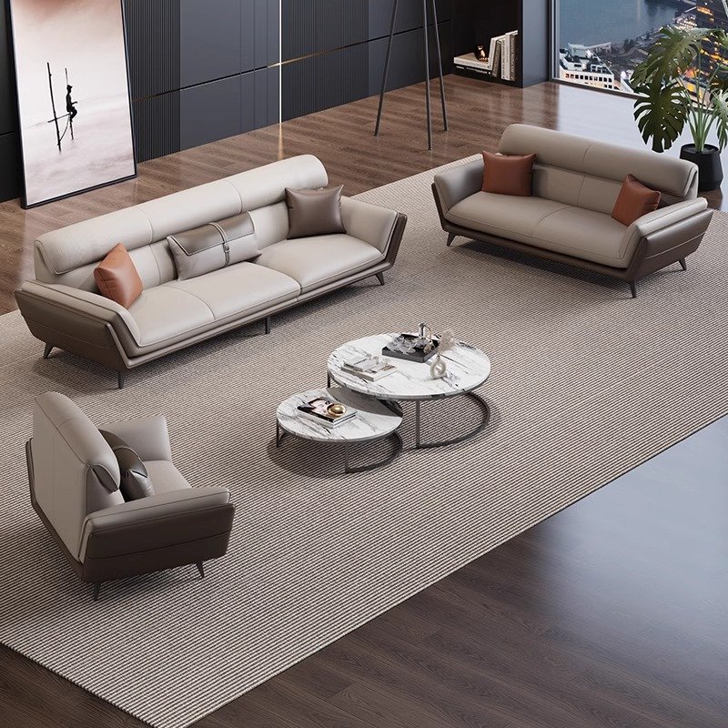 Modern 3+2+1 Seater Couch Customized Leather Luxury Living Room Sofas sectional Leather Office Sofa