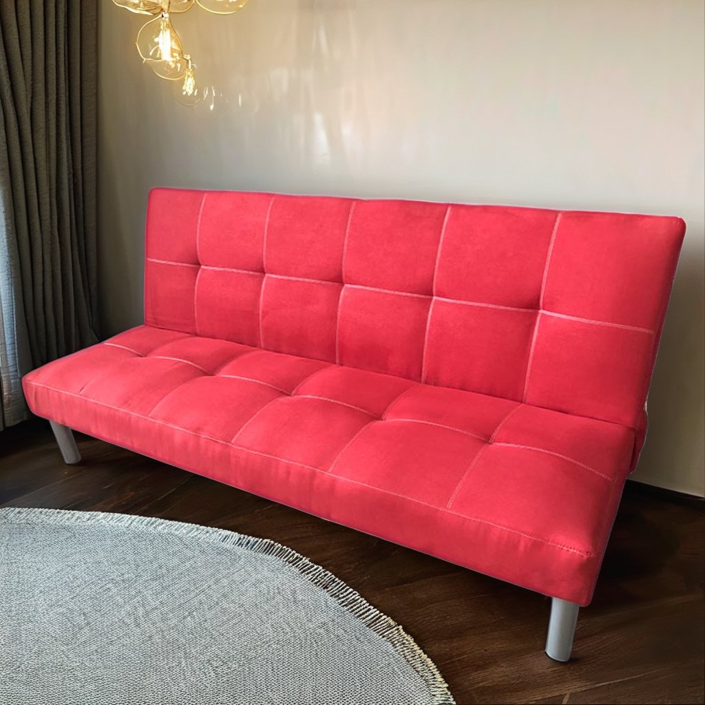 Modern Simple Microfiber Futon Sofa Sleeper Bed Multi-Function Reclining Cheap Home Furniture for Living Wood Set