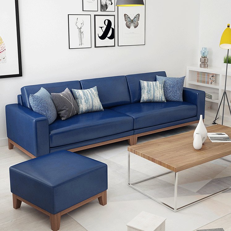 Living Room Sofa Nordic Simple Leather Sofa Three Seats Sofa for Office Use