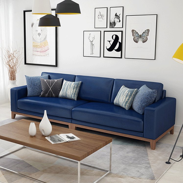 Living Room Sofa Nordic Simple Leather Sofa Three Seats Sofa for Office Use