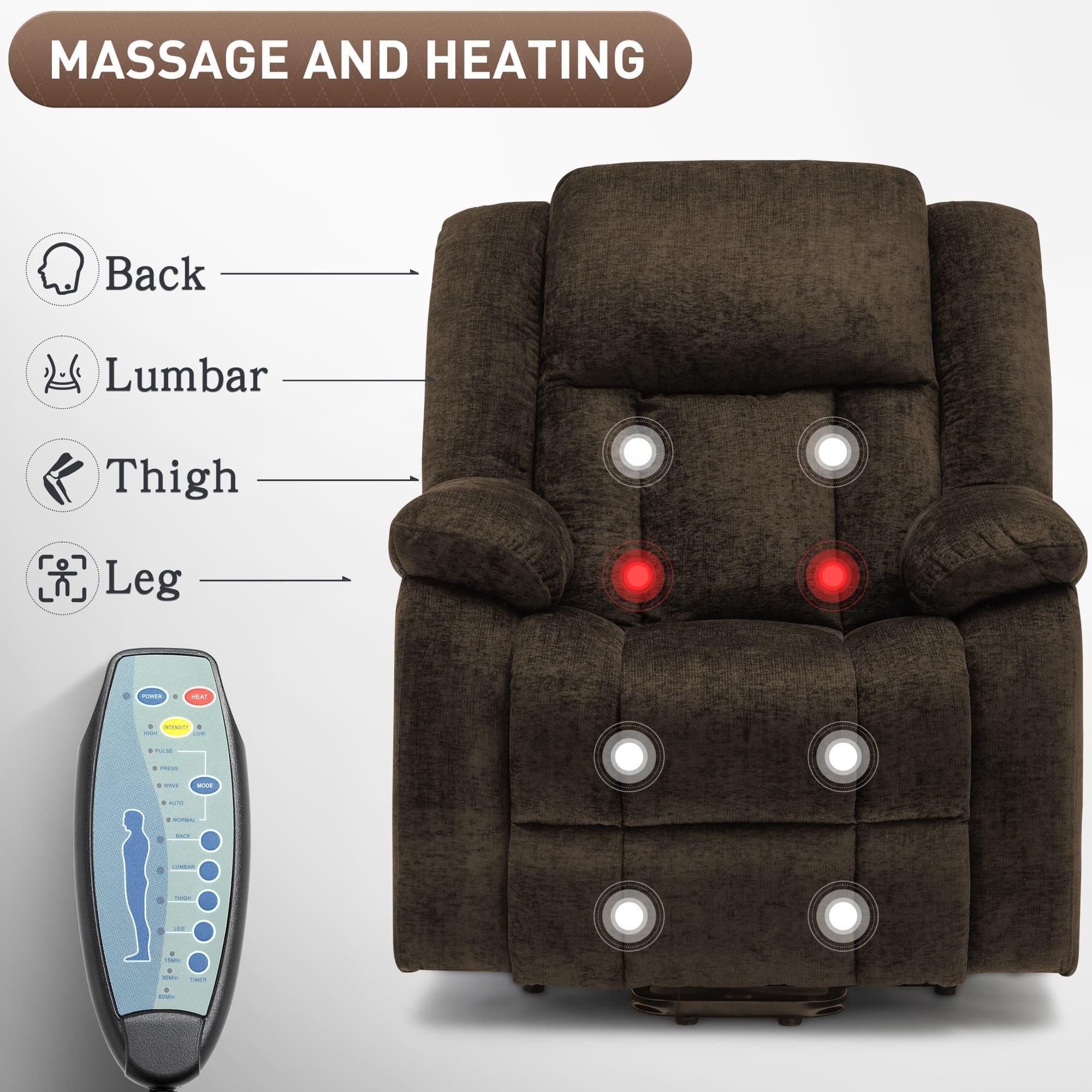 Factory custom wholesale Luxury Relax single sofa Loose Power Electric lift Massage Recliner Chair with USB port For Elderly