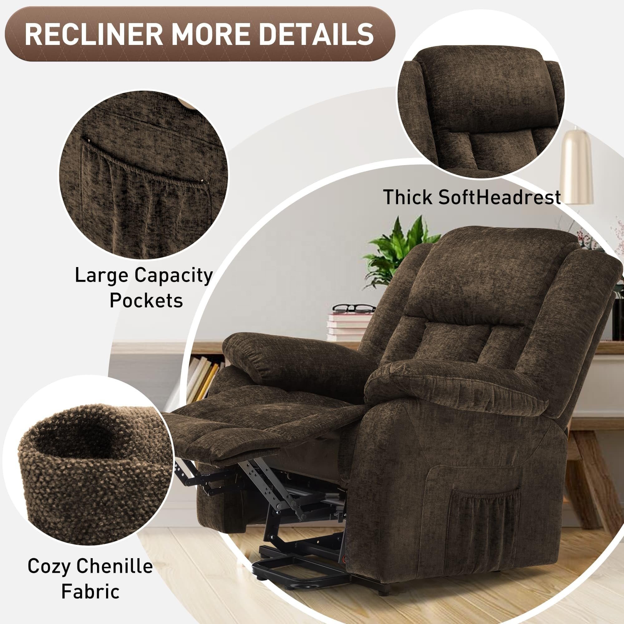 Factory custom wholesale Luxury Relax single sofa Loose Power Electric lift Massage Recliner Chair with USB port For Elderly