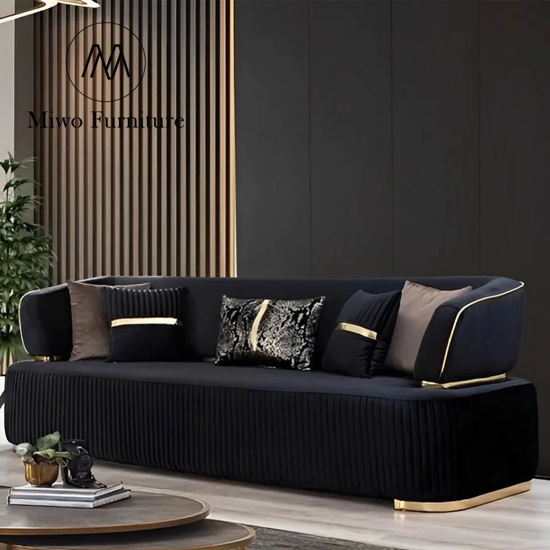 Modern Drawing Room Furniture Royal Couch Business Sectional Sofas Luxury Starred Hotel Lobby Korea High End Home Velvet Set
