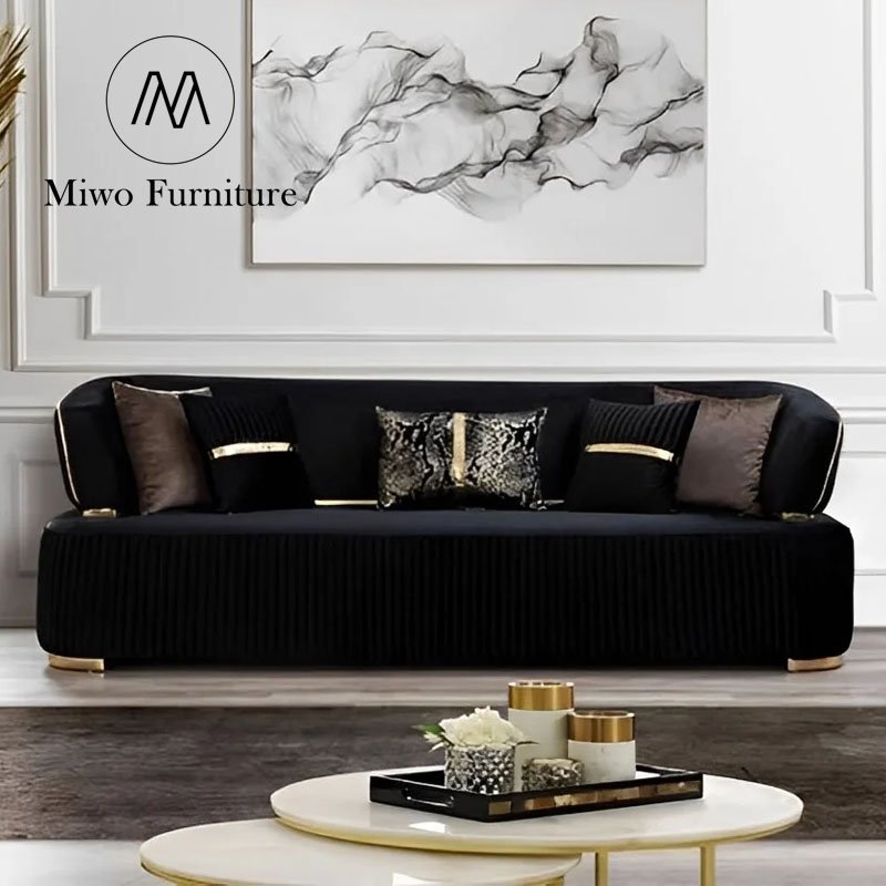 Modern Drawing Room Furniture Royal Couch Business Sectional Sofas Luxury Starred Hotel Lobby Korea High End Home Velvet Set