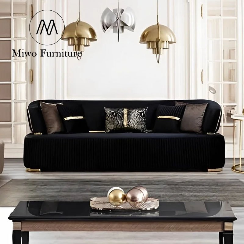 Modern Drawing Room Furniture Royal Couch Business Sectional Sofas Luxury Starred Hotel Lobby Korea High End Home Velvet Set