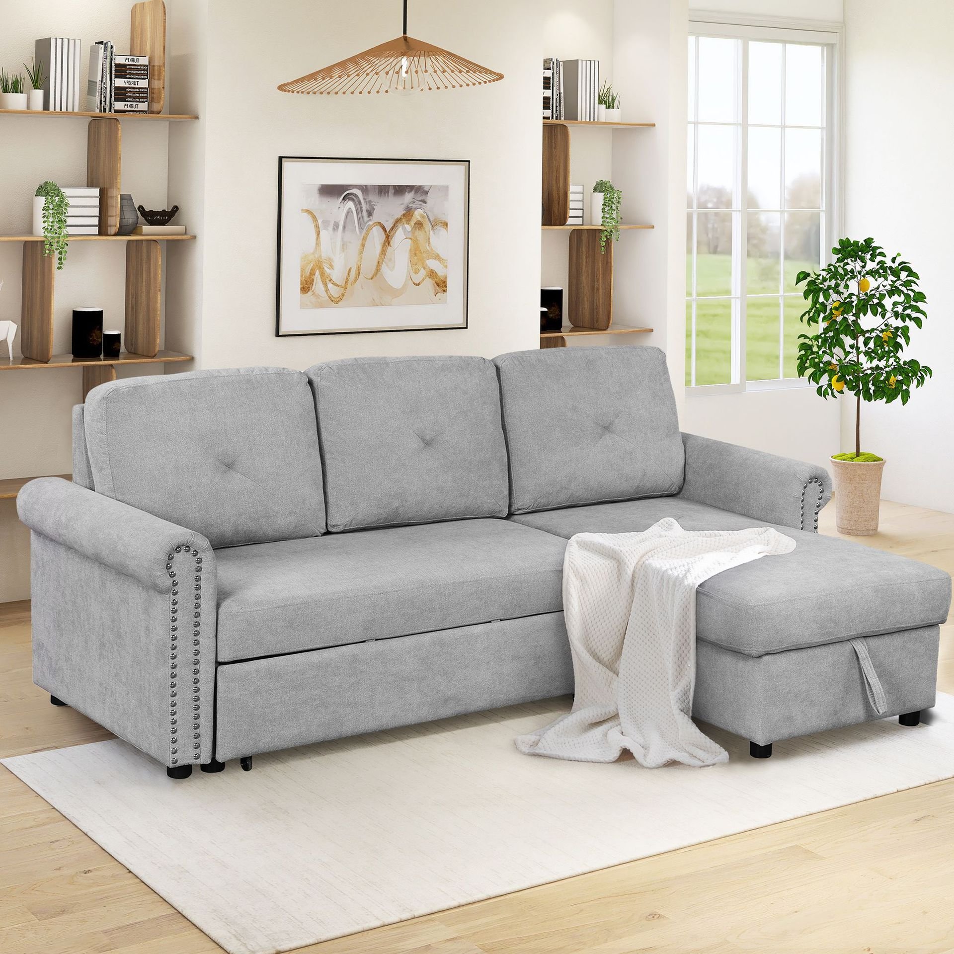 Multifunctional Sofa Bed Foldable Dual-Purpose Storage for Living Room Use with Disassembly Washing the bed furniture sofa
