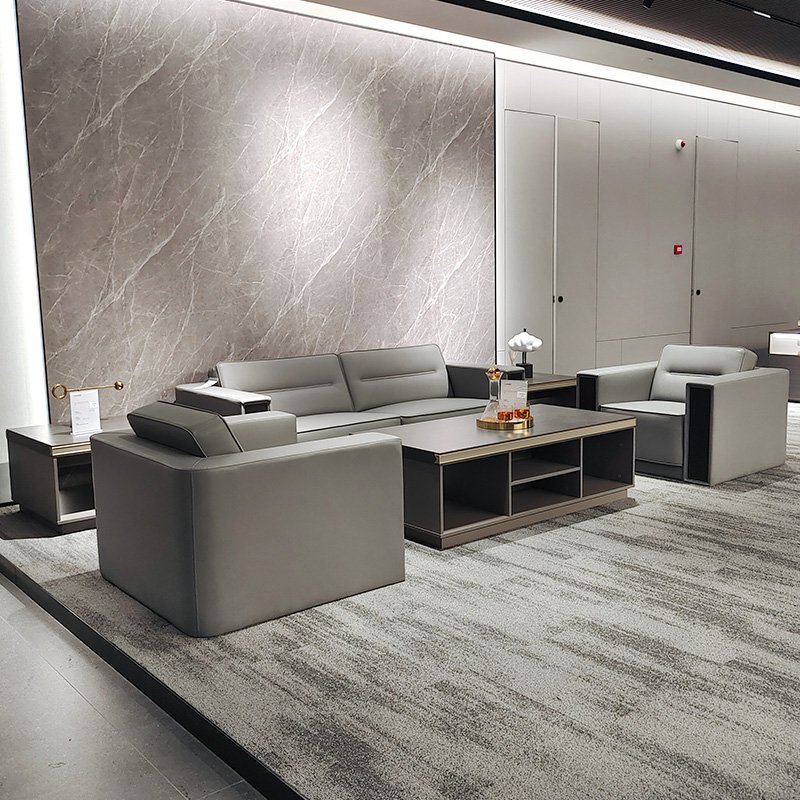 Wholesales grey modern office furniture modern sofa leather executive office sofa