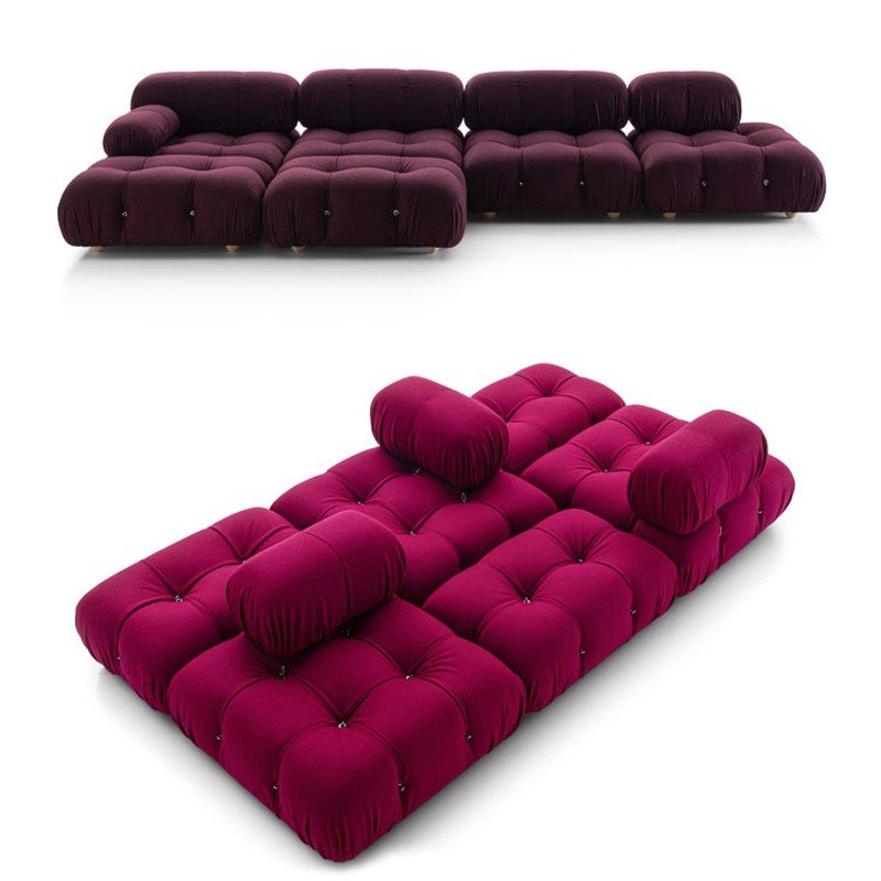 Modern design lovely linen fabric upholstered sofa set cluster modular furniture sofa
