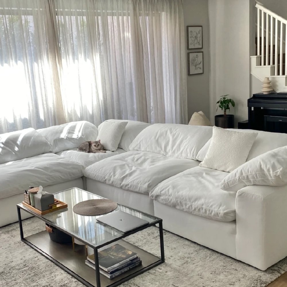 European style sofa set living room furniture white feather L shaped cum bed sectional couch sofa