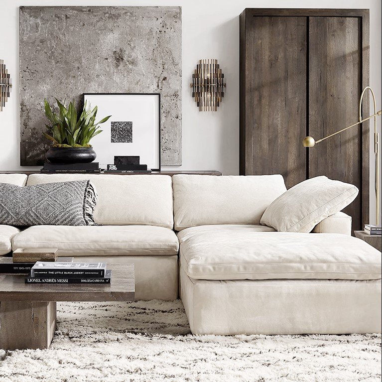 European style sofa set living room furniture white feather L shaped cum bed sectional couch sofa