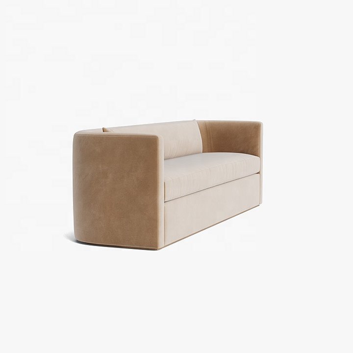 Velvet Couch Living Room Sofa Wooden Curved Sofa Design Modern