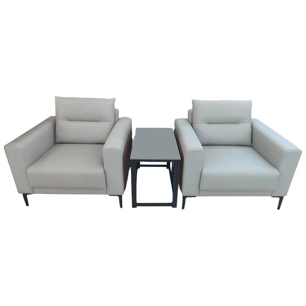 Modern simple living room sofa best price genuine leather sofa with coffee table set office sofa furniture synthetic leather