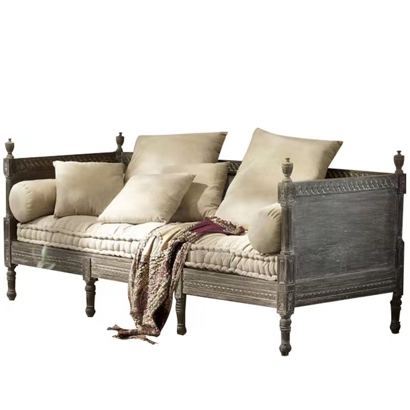 American country simple light luxury small family living room solid wood sofa combination