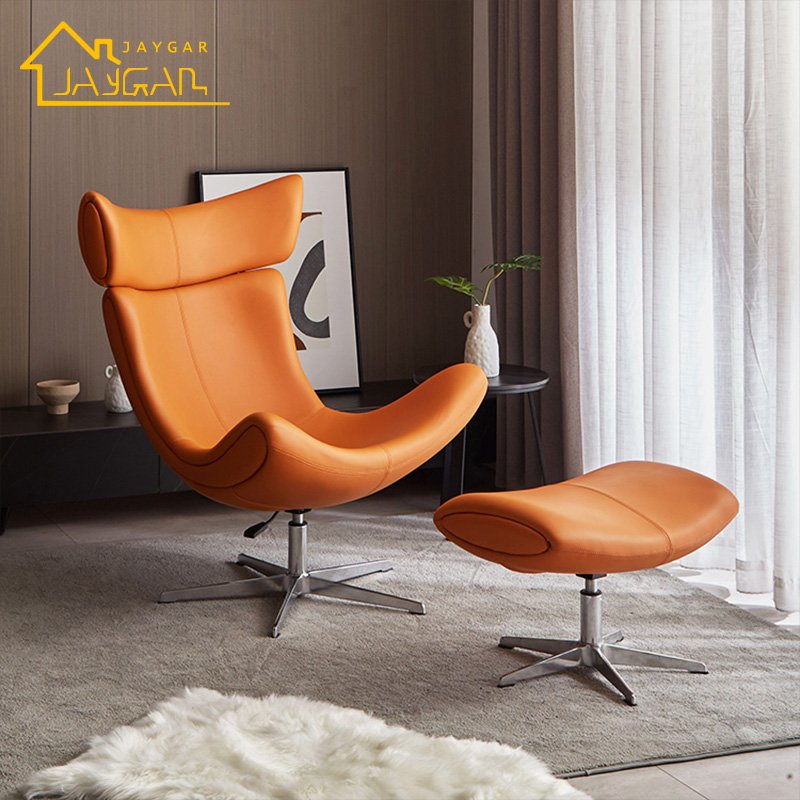 Modern designer nordic accent sofa chairs swivel leisure Imola lounge armchair luxury fiberglass leather living room chair
