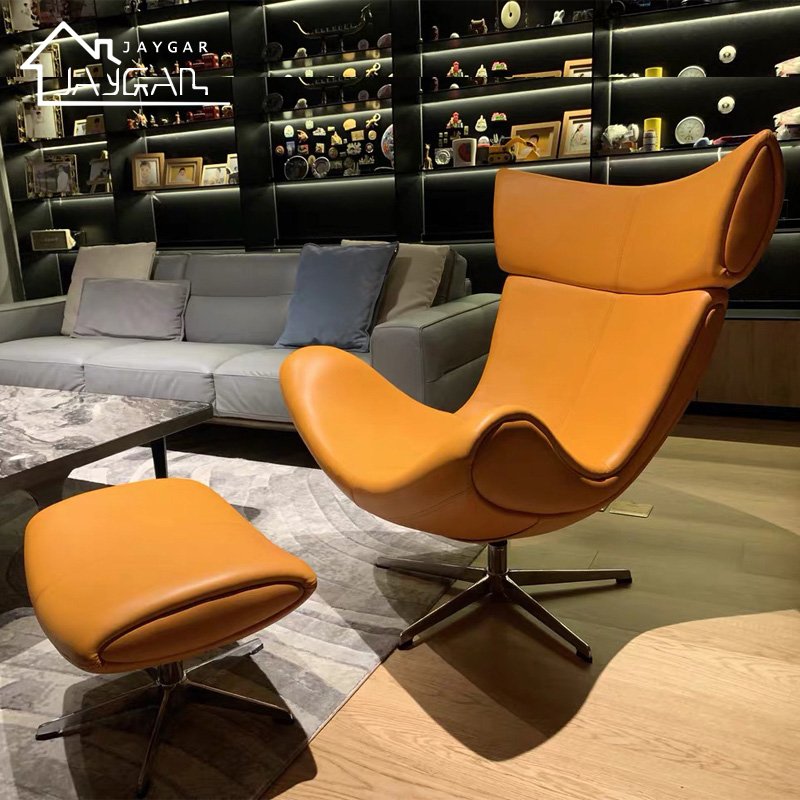 Modern designer nordic accent sofa chairs swivel leisure Imola lounge armchair luxury fiberglass leather living room chair