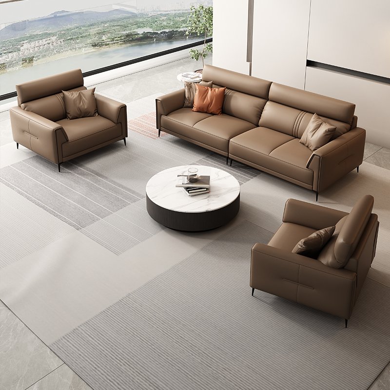 Modern Designer Home & Office Sofa Set Single Leather Chair at Low Price Three-Seater for Living Room or Hotel Use