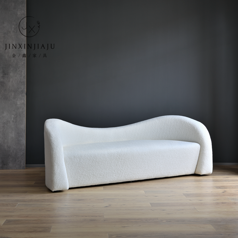 Modern Simple Creative Special-shaped Cashmere Sofa Living Room Model Room Light Luxury Sofa Fabric Designer Villa Small Family