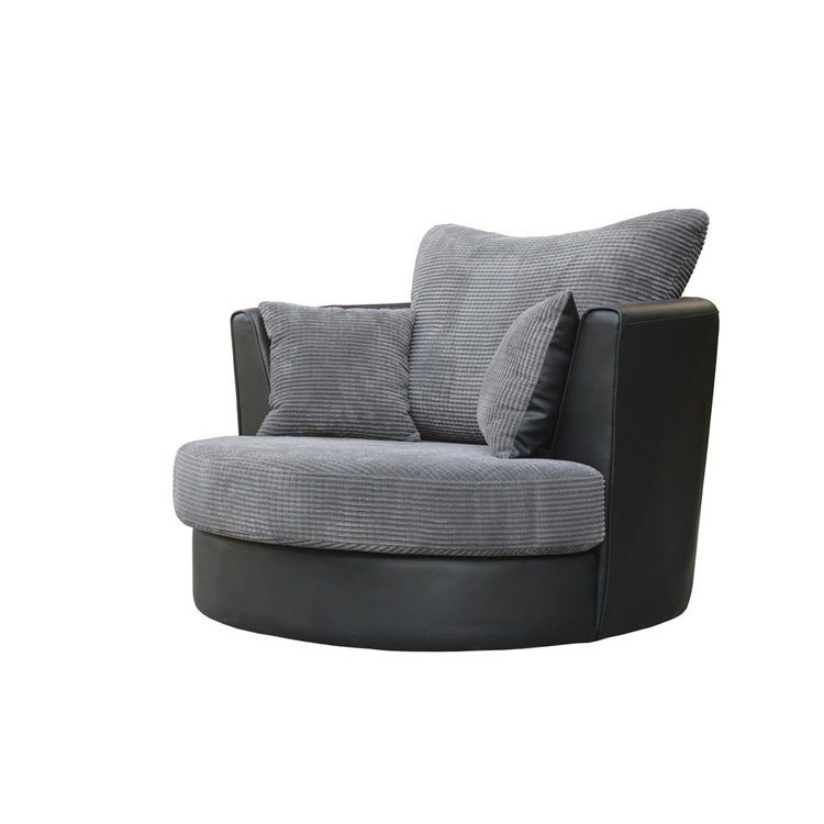 Hot selling single seat black and gray sofa set living room turkey sofa