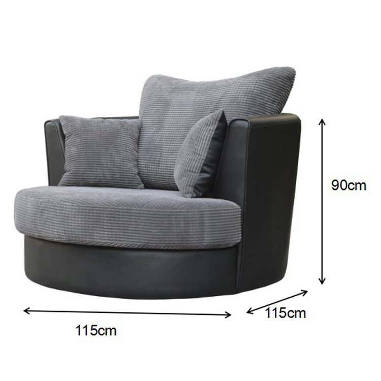 Hot selling single seat black and gray sofa set living room turkey sofa