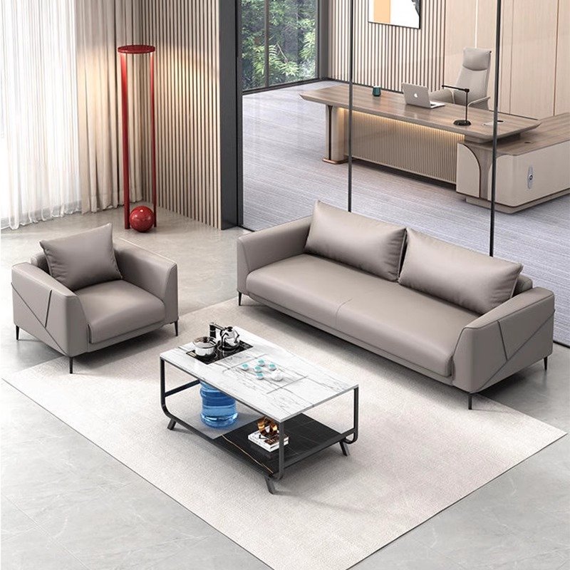 Modern Nordic Design Modular 2-Seater Leather Office Sofa Set European Style Hotels Schools Home Offices Commercial Reception