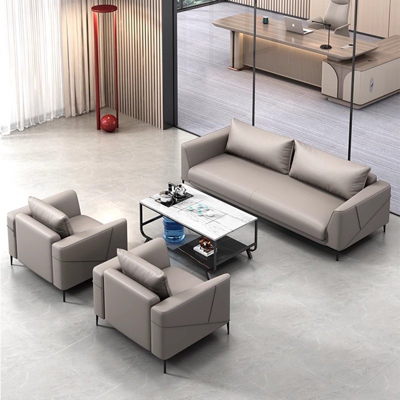 Modern Nordic Design Modular 2-Seater Leather Office Sofa Set European Style Hotels Schools Home Offices Commercial Reception