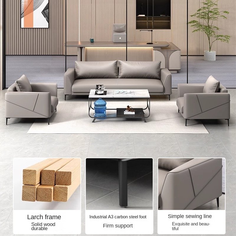 Modern Nordic Design Modular 2-Seater Leather Office Sofa Set European Style Hotels Schools Home Offices Commercial Reception