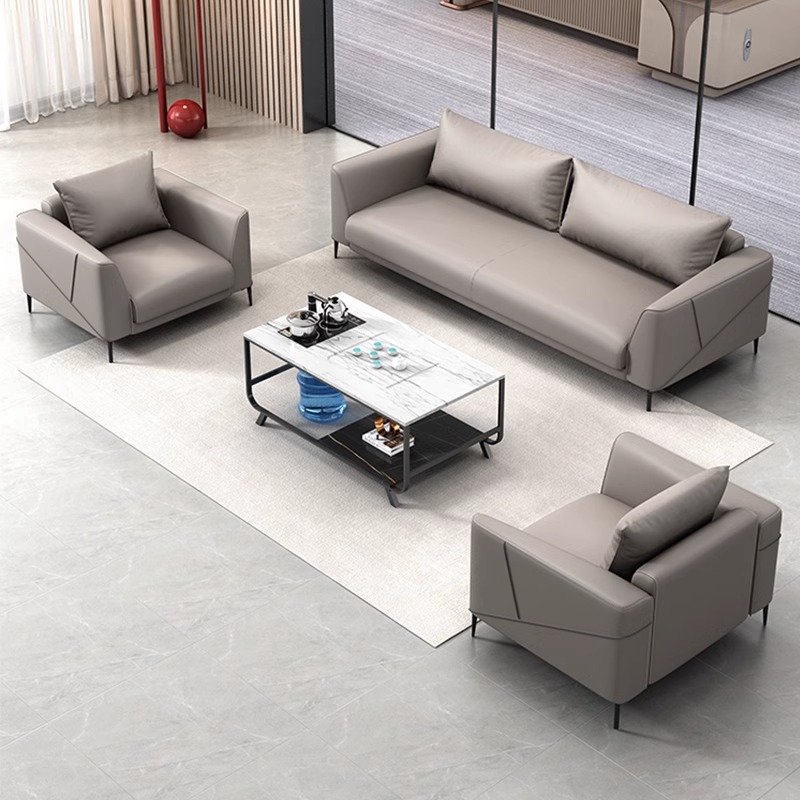 Modern Nordic Design Modular 2-Seater Leather Office Sofa Set European Style Hotels Schools Home Offices Commercial Reception