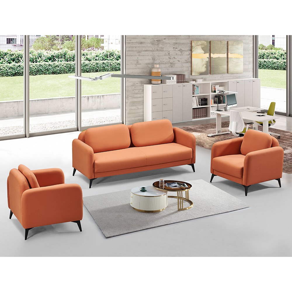 Luxury design office sofa upholstered in fabric living room sofa set furniture for waiting area