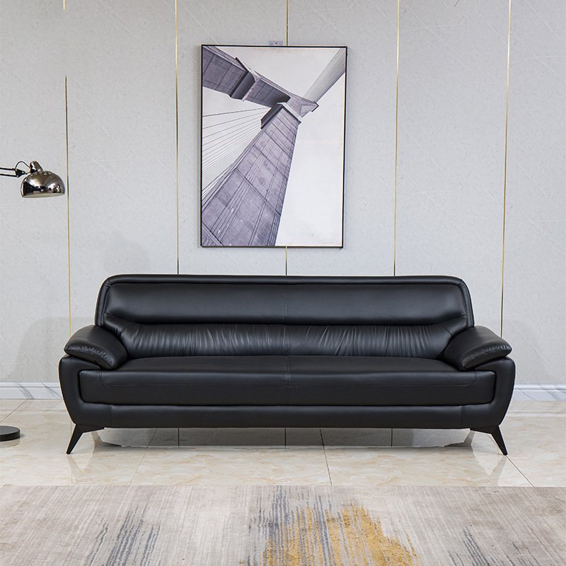 Modern Minimalist Leather Sofa Set for Office Reception Business Meetings Durable Italian Leather Contemporary Design