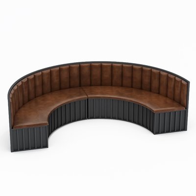 light luxury Industrial Retro semi circle high back leather sectional round sofa restaurant booth seating sofa for restaurant