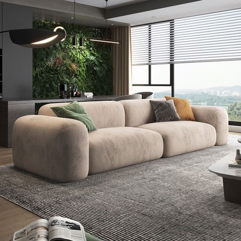 ATUNUS Nordic Luxury L Shape Living Room Sofa Furniture Floor Velvet 3 Seater Modular Sectional Sofa Couch Set