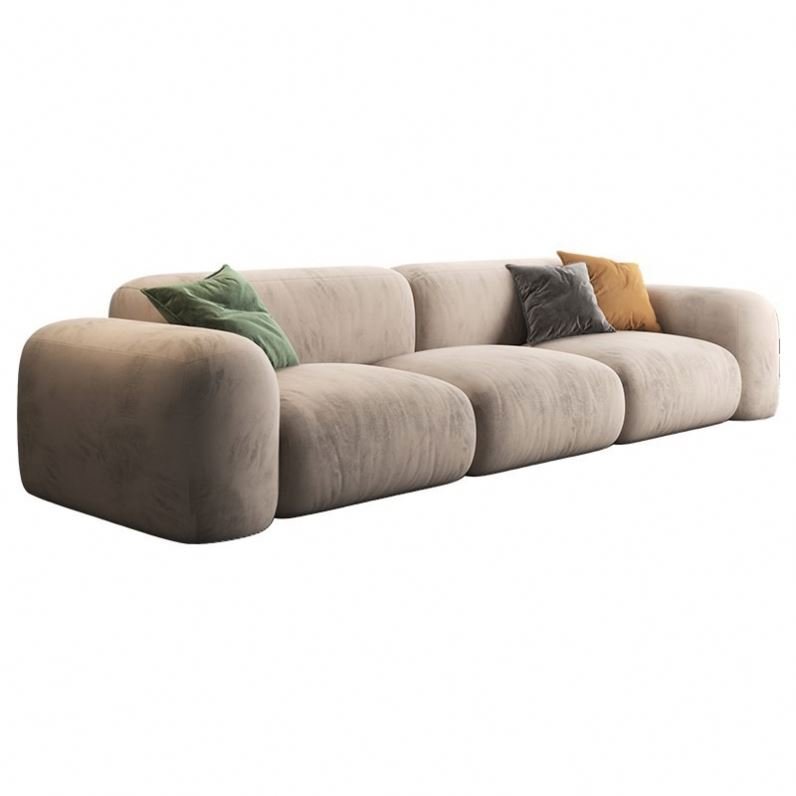 ATUNUS Nordic Luxury L Shape Living Room Sofa Furniture Floor Velvet 3 Seater Modular Sectional Sofa Couch Set