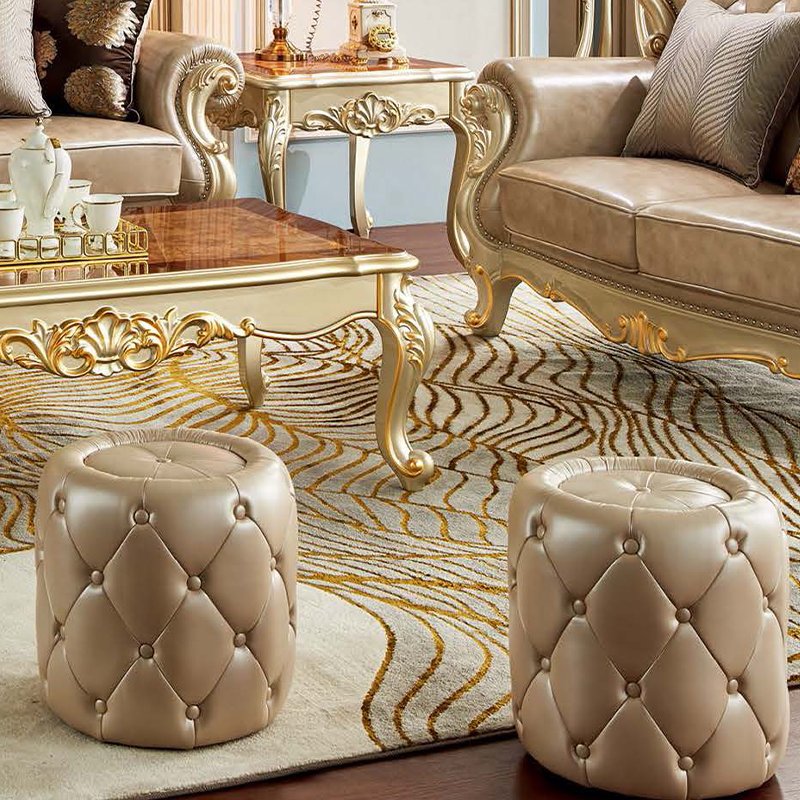 European Style Classic sofa Solid Wood Luxury Leather Living Room Sofas Sets Home Furniture