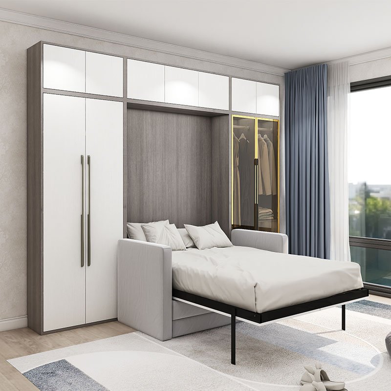 Murphy Bed Space Saving customized Vertical Folding Wall Bed Hardware Kit With Sofa