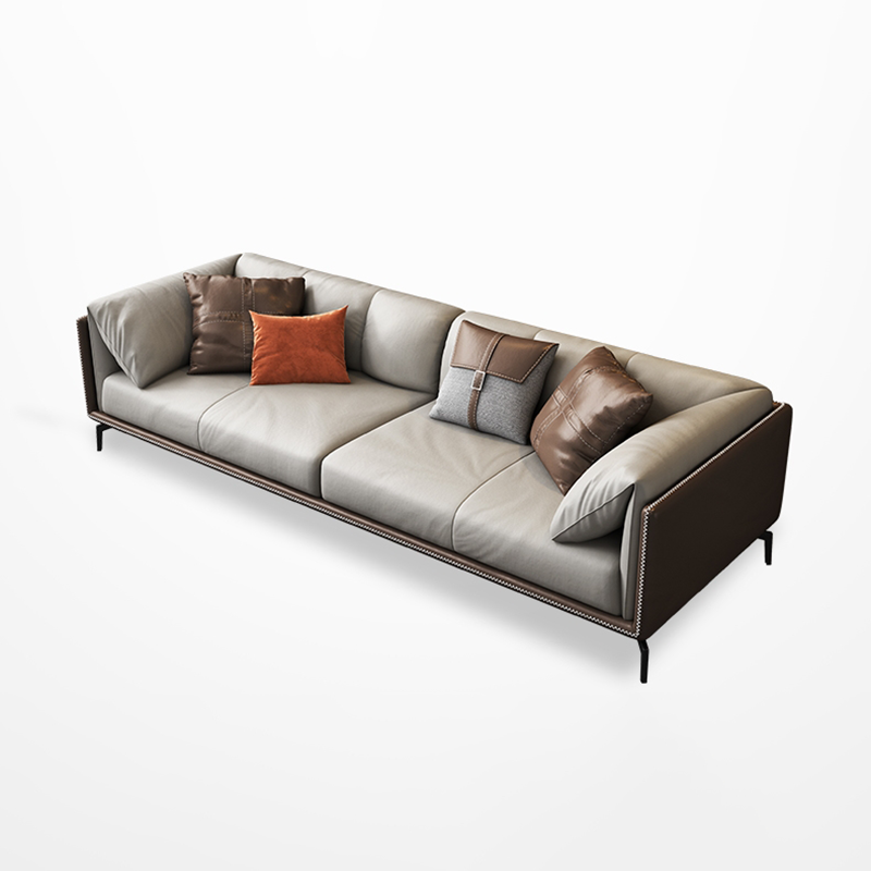Modern Home Living Room Set Furniture Customized Luxury Style Fabric Sponge Combination Leathaire Fabric Sofa