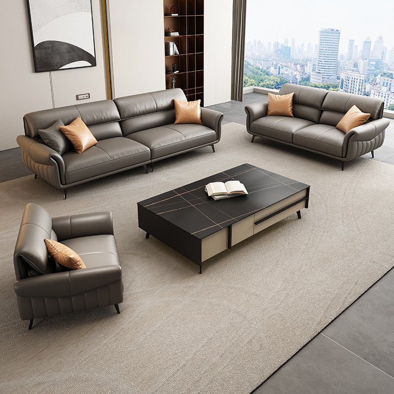 Italian Style Modern Three-Seat Office Sofa for Home Office Living Room Hotels Schools Villas Office Buildings