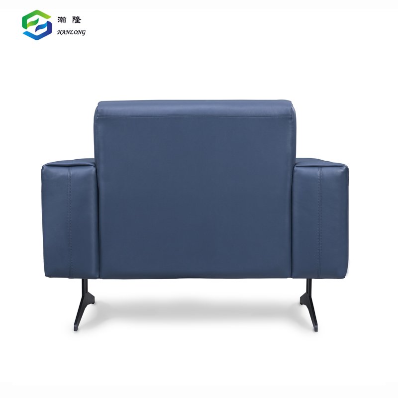 Leather Single Office Sofa Set Furniture Metal Legs Waiting Area Sofa