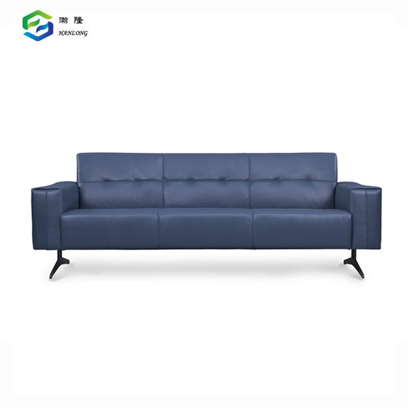 Leather Single Office Sofa Set Furniture Metal Legs Waiting Area Sofa