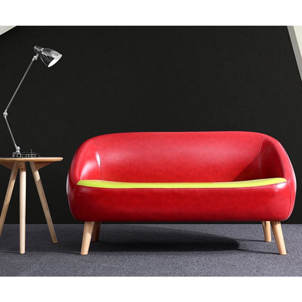 Hot selling red leather office sofa high-end club reception sofa lounge reception sofa