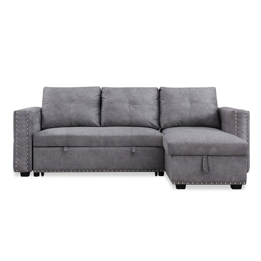 Partner New Design Multifunction PU Reversible Corner Sleeper Sofa Come Bed Sofabed With Storage